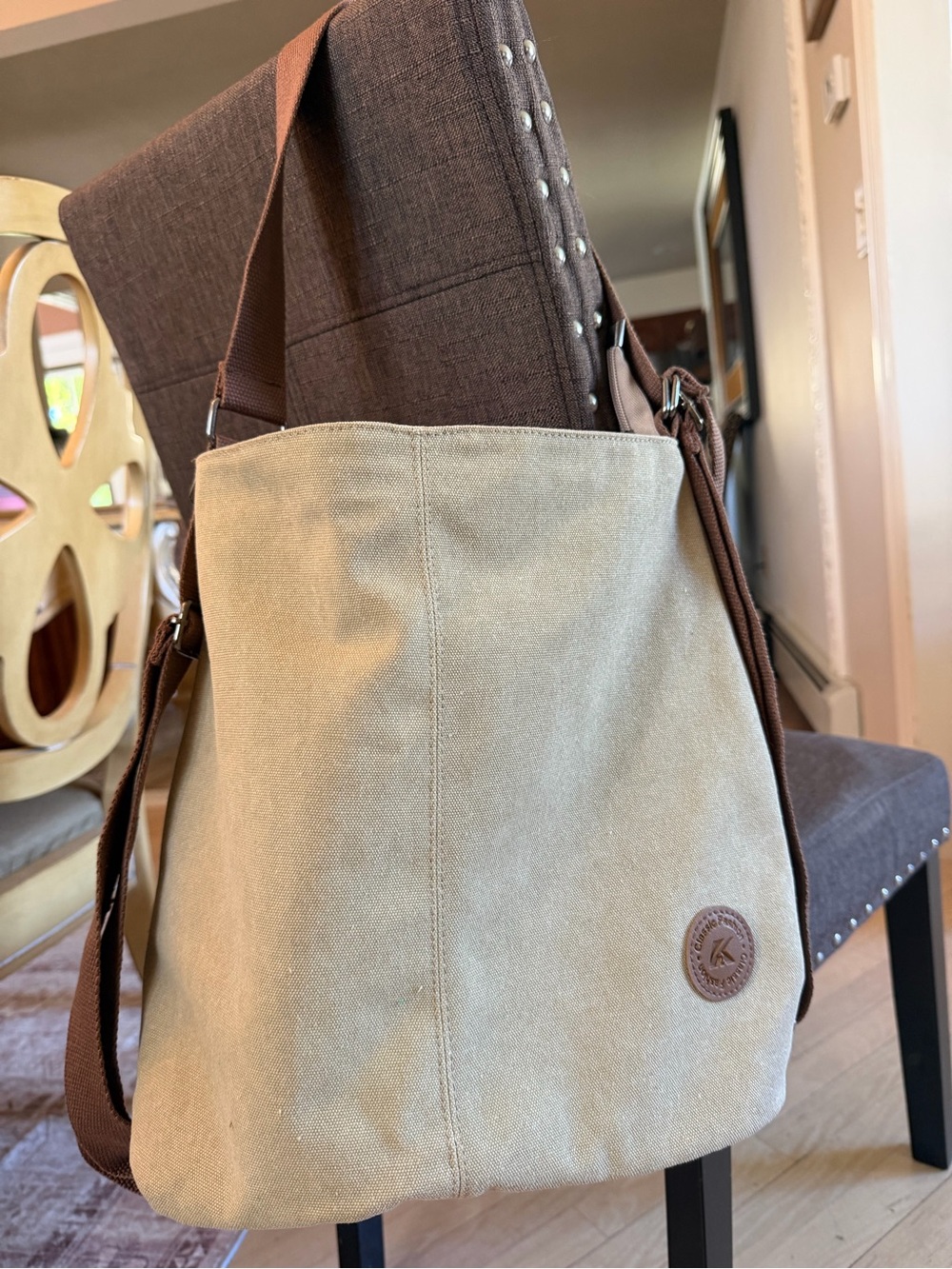 Multi ways convertible canvas shoulder bag/ purse /backpack , crossbody NWOT - Picture 2 of 6
